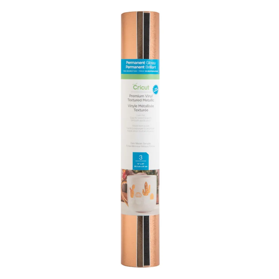 échantillon Premium Vinyl™ métallisé texturé, Métaux foncés-Permanent