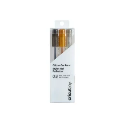 Cricut Joy™ Stylos gel à paillettes 0,8, noir/or/argent (3 ct)