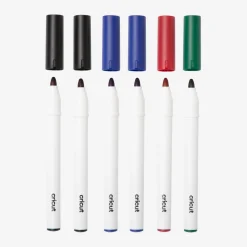 Feutres permanents 2,5mm, noir/bleu/rouge/vert (6unités)