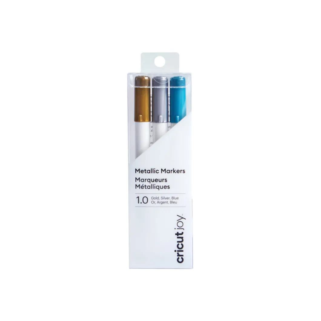 Marqueurs métalliques Cricut Joy™ 1.0, or/argent/bleu