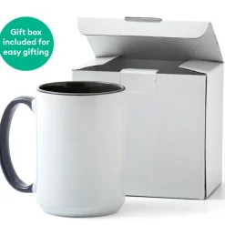 Mug biseauté en céramique à personnaliser - Océan, 425ml (15oz) (1unité)