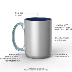 Mug biseauté en céramique à personnaliser - 425ml (15oz) (1unité)