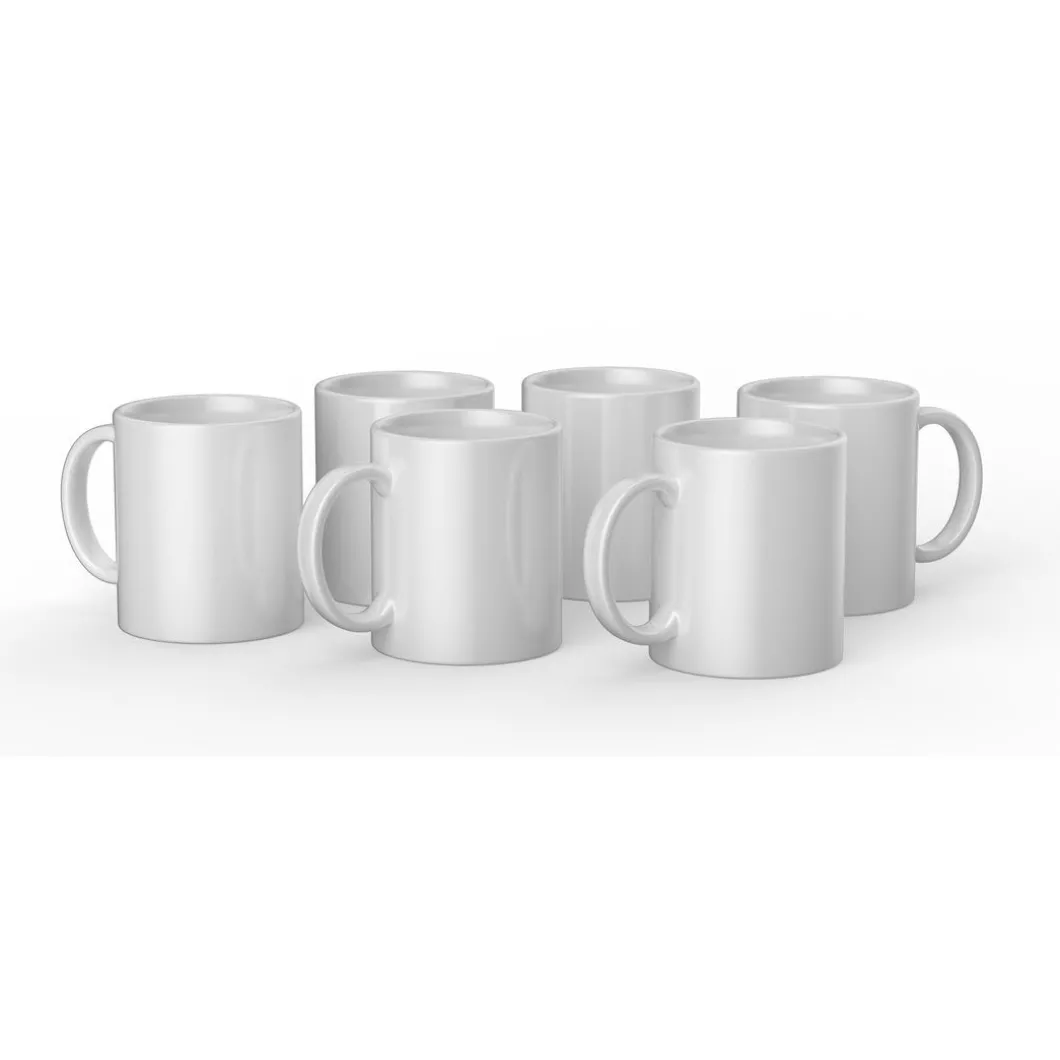 Mug en céramique personnalisable, Blanc - 340 ml (6unités)