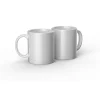 Mug en céramique personnalisable, Blanc - 340ml (2 unités)