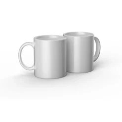 Mug en céramique personnalisable, Blanc - 340ml (2 unités)