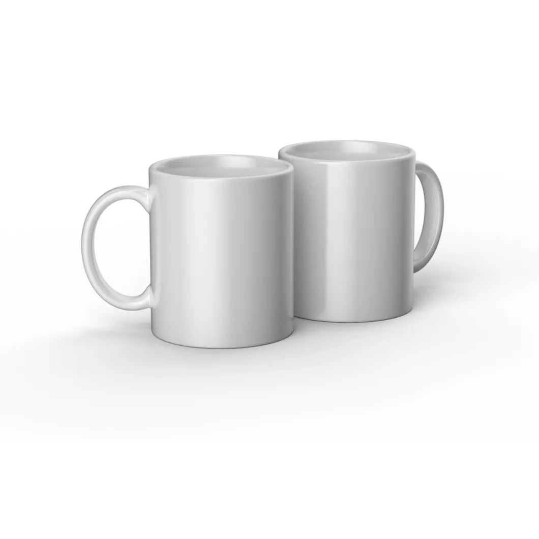 Mug en céramique personnalisable, Blanc - 340ml (2 unités)