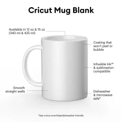 Mug en céramique personnalisable, Blanc - 340ml (2 unités)
