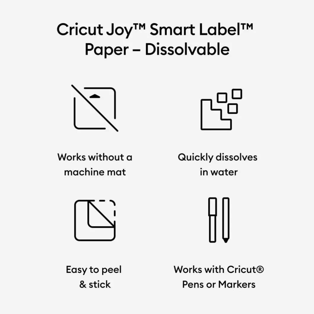 Papier autocollant Cricut Joy™ Smart Label™ dissoluble, blanc