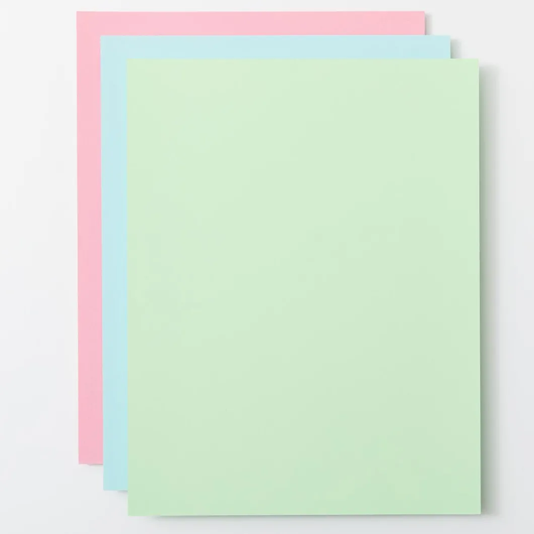 Papier cartonné économique, collection Pastels - 21,6 cm × 27,9 cm (8,5 po × 11 po) (80 piêces)