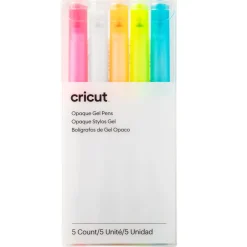 Stylo gel opaque 1,0mm, rose/blanc/orange/jaune/bleu (5unités)