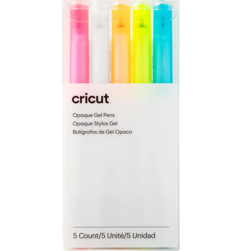 Stylo gel opaque 1,0mm, rose/blanc/orange/jaune/bleu (5unités)