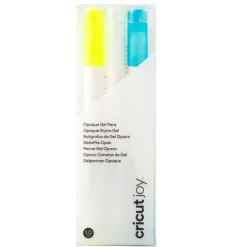 Stylos à encre gel opaques Cricut Joy™ 1,0mm, jaune/blanc/bleu (3unités)