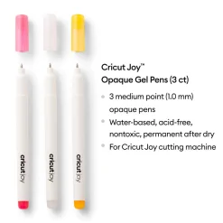 Stylos à encre gel opaques Cricut Joy™ 1,0mm, rose/blanc/orange (3unités)