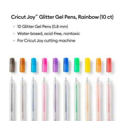 Stylos à encre gel pailleté Cricut Joy™ 0,8mm, arc-en-ciel (10unités)