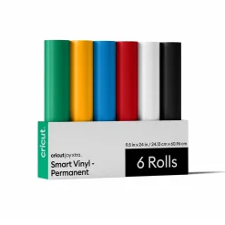 Vinyle permanent sans tapis Smart Vinyl™ Cricut Joy Xtra™, collection Variety (0,6 m / 2 pi, 6 unités)