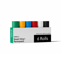 Vinyle permanent sans tapis Smart Vinyl™ Cricut Joy™, collection Variety (0,9 m / 3 pi, 6 unités)
